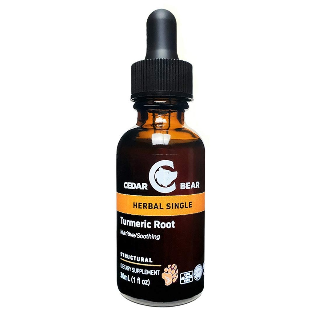 Cedar Bear Root Turmeric (Curcuma Longa) supliment de plante lichide care susține activitate celulară sănătoasă, și Stimulează funcția imunitară 1 Fl Oz