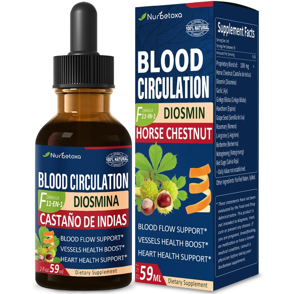 Extract lichid de castane, Castaño de Indias y Diosmina para la Circulacion y Varices, supliment oxid azotic pentru fluxul sanguin, presiune & Heart Health.2 oz
