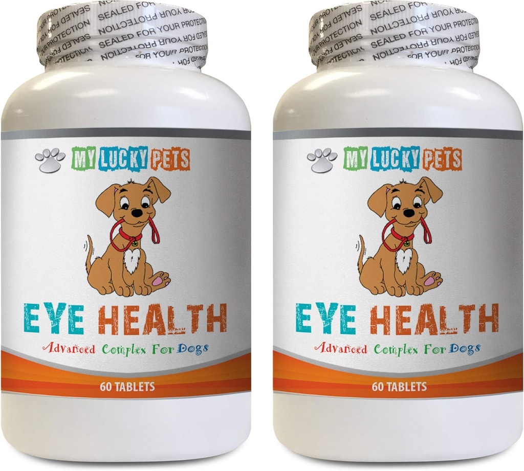 Dog Eye Supplement - Dog Eye Health - Formula avansată - Beneficii Viziune - Suport imunitar - Dog Vitamina Inima - 2 Sticle (120 Tratamente)