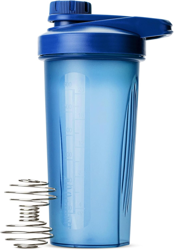 Mr. Pen-Sticle Shaker pentru amestecuri de proteine cu capac Twist, 28 oz, Blue Proteine Shaker Sticla cu bila Whisk sârmă