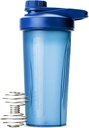 Mr. Pen-Sticle Shaker pentru amestecuri de proteine cu capac Twist, 28 oz, Blue Proteine Shaker Sticla cu bila Whisk sârmă