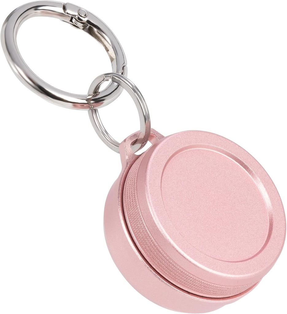 Zilnic Metal Carrying Case - Portable Keychain Pilula Holder, impermeabile Mici Pastile de călătorie Containe pentru dopuri de urechi, Compatibil cu Loop, Eargasm & Vibes, Compact Mini Purse Pilula cutie (Pink)