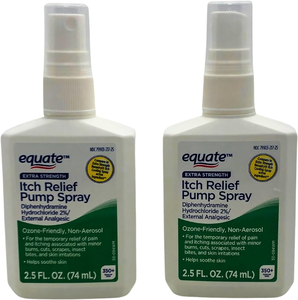 Equate Extra Force Itch Relief Pump Spray - 2,5 oz, (2 ambalaj)
