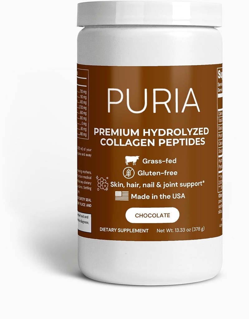 Pudră de peptide (Chocolate) Premium Pudră de colagen - păr, piele, unghie și sprijin comun - Tip I & III Colagen Fed pentru femei și bărbați