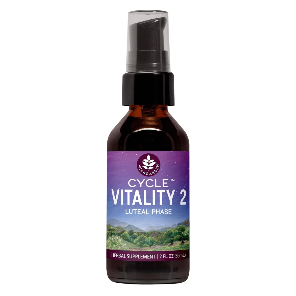 WishGarden Herbs Cycle Vitality 2 Faza luteală - Plant-Based Progesteron Supliment cu Wild Yam & Vitex Chasteberry Suportă Cicluri Menstruale Sanatos, Fertilitate & Nivele Progesterone sanatoase, 2oz