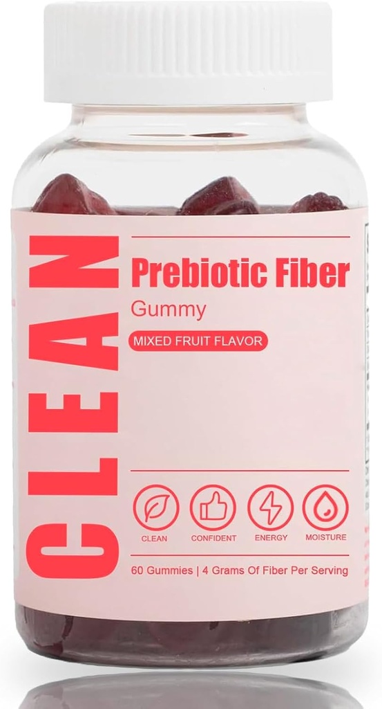 Curata prebiotic Fiber Gummy, Guma de fibre curate, Prebiotic Fiber Gummy pentru barbati, Prebiotic Fiber Supliment Organic pentru Digestive Gut Health, 60 Gummies (1pc)
