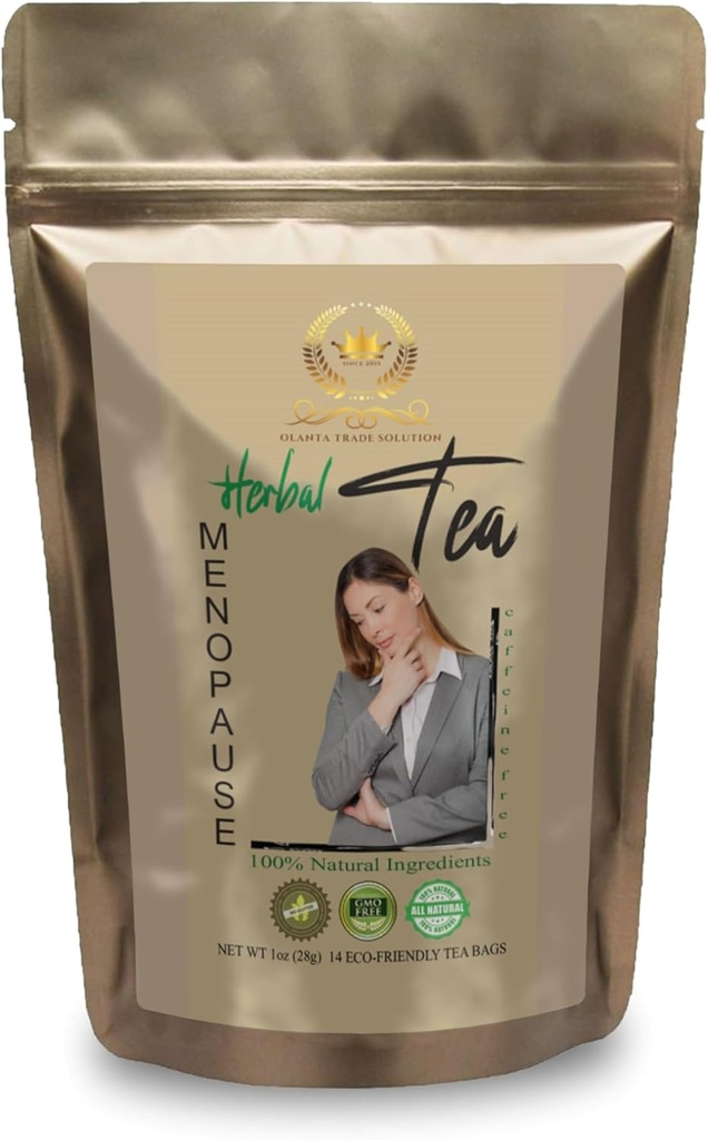 Black Cohosh Suplimente Herbal - Menopause Ceai de plante - Menopauza Suplimente pentru femei, Ginkgo Biloba, Red Clover, Ceai de scorțișoară, Eleuthero Root, Root de lemn dulce - 1 ambalaj