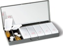 PORT X POLISH Designer Weekly Pill Box Organizator (Single 1X Daily, Charcoal Gray) 