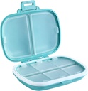 Holii Travel Pill Organizator, 8 Compartimente Caz Pilula Portabila, Cutie Pilula Daily la Hold Vitamine, Container Pilula Mica pentru Purcelusa de Pocket Medicina Organizator (Albastru)