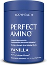 BodyHealth Perfect Amino Powder - BCAA și EAA pulbere pentru antrenament Pre și Post - Amino Acid Energy Drink pentru bărbați și femei pentru a sprijini Lean musculare și de recuperare - Vanilie - 60 Serviri