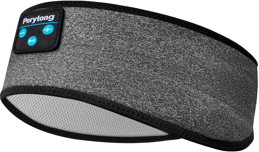 Căști de dormit Perytong Bluetooth - Bandă moale Elastic confortabil, Cadouri pentru bărbați, Femei, Adolescenți
