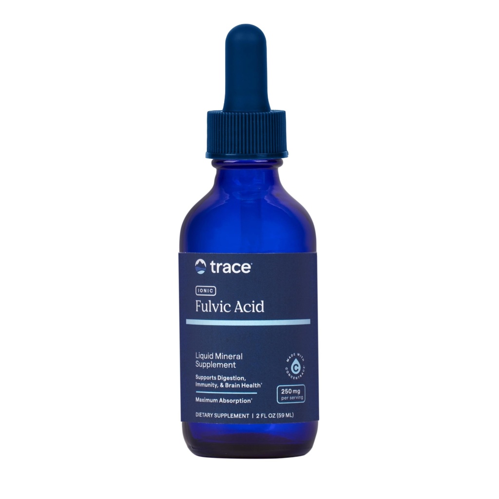 Trace Minerale Acid fuzelian Ionic 250mg - Supliment mineral esential pentru a sprijini hidratarea si productia de energie - SIDA rezistenta musculara - Supliment lichid pentru Digestie sanatoasa - 2 fl oz (59 Servings)