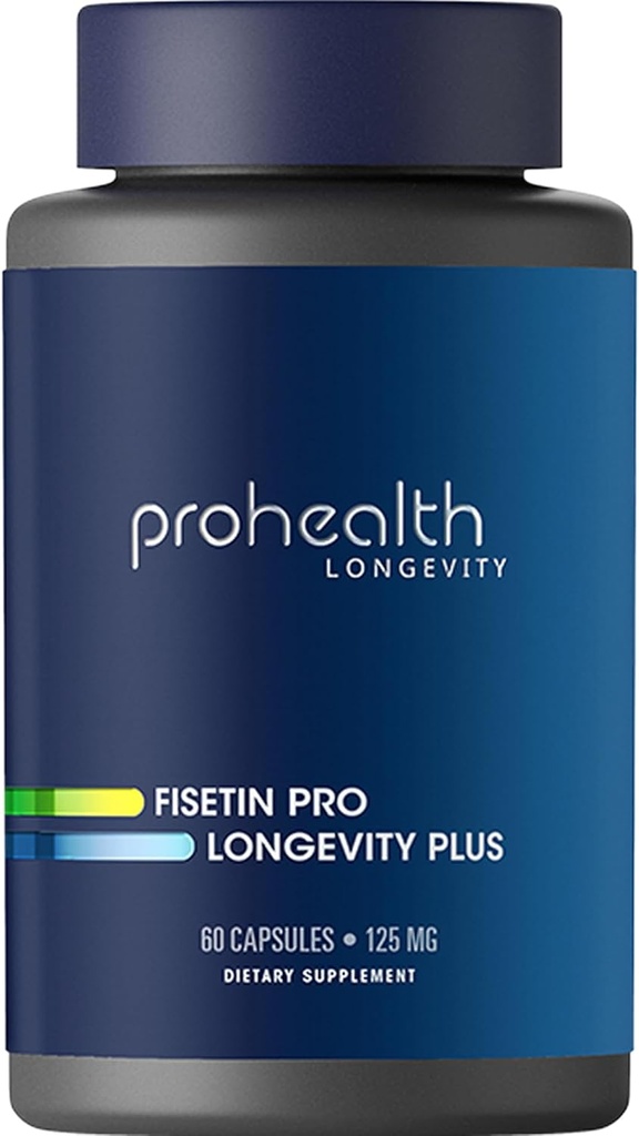 ProHealth Fisetin Suplimente-15X O mai bună absorbție din Polifenol Blend + MCT Ulei. 3rd Party Tested Pure. Statele Unite ale Americii fabricate. Antioxidant puternic + Senolitic. Fisetin Supliment 125mg X 60 Serviri