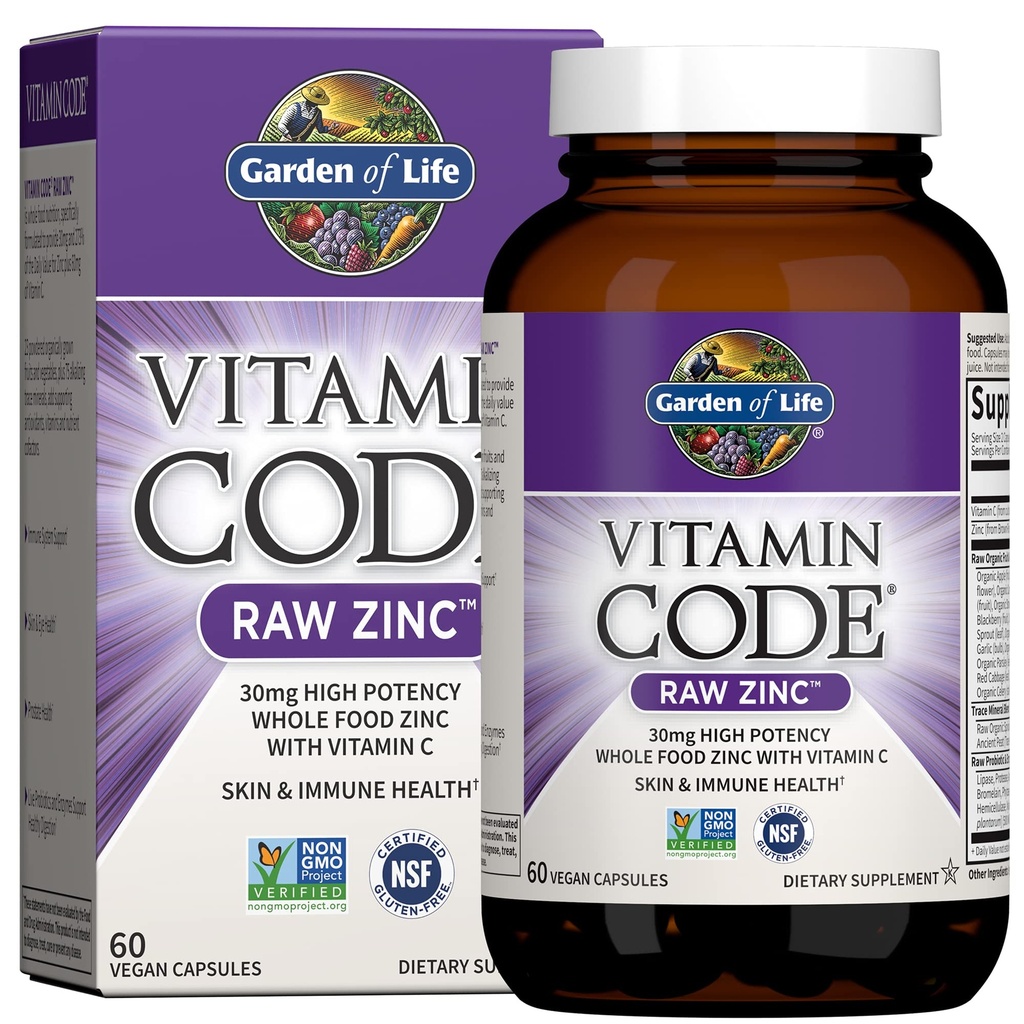 Grădină de viaţă Zinc 30 mg + Sea- Iod Kelp Iod Suport tiroidian 60 Capsule