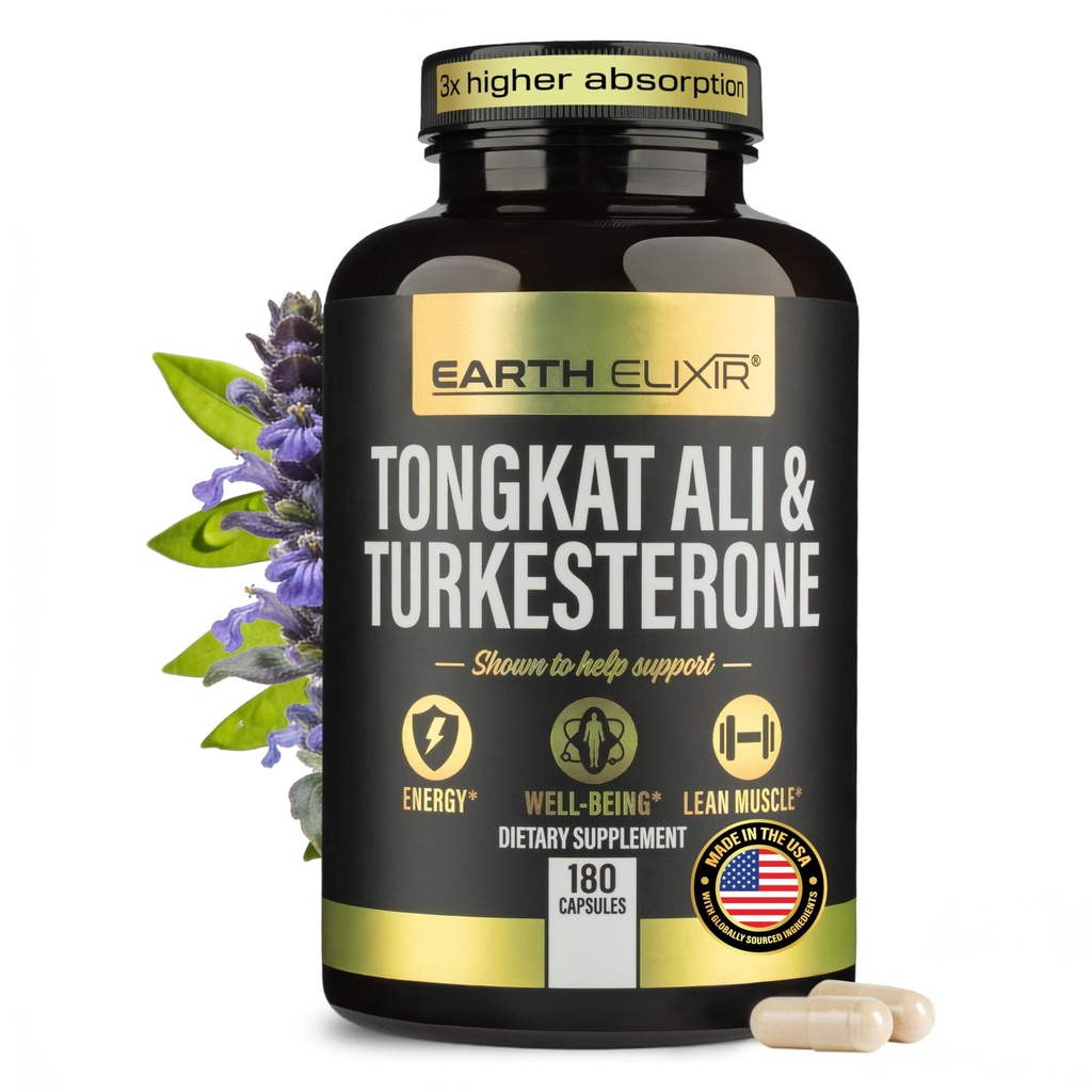 Turkesteron Tongkat Ali pentru barbati si femei 2-in-1 Natural Testosteron suport pentru energie si fitness - Mare potenta Turkesteron Supliment pentru barbati cu Tongkat Ali 