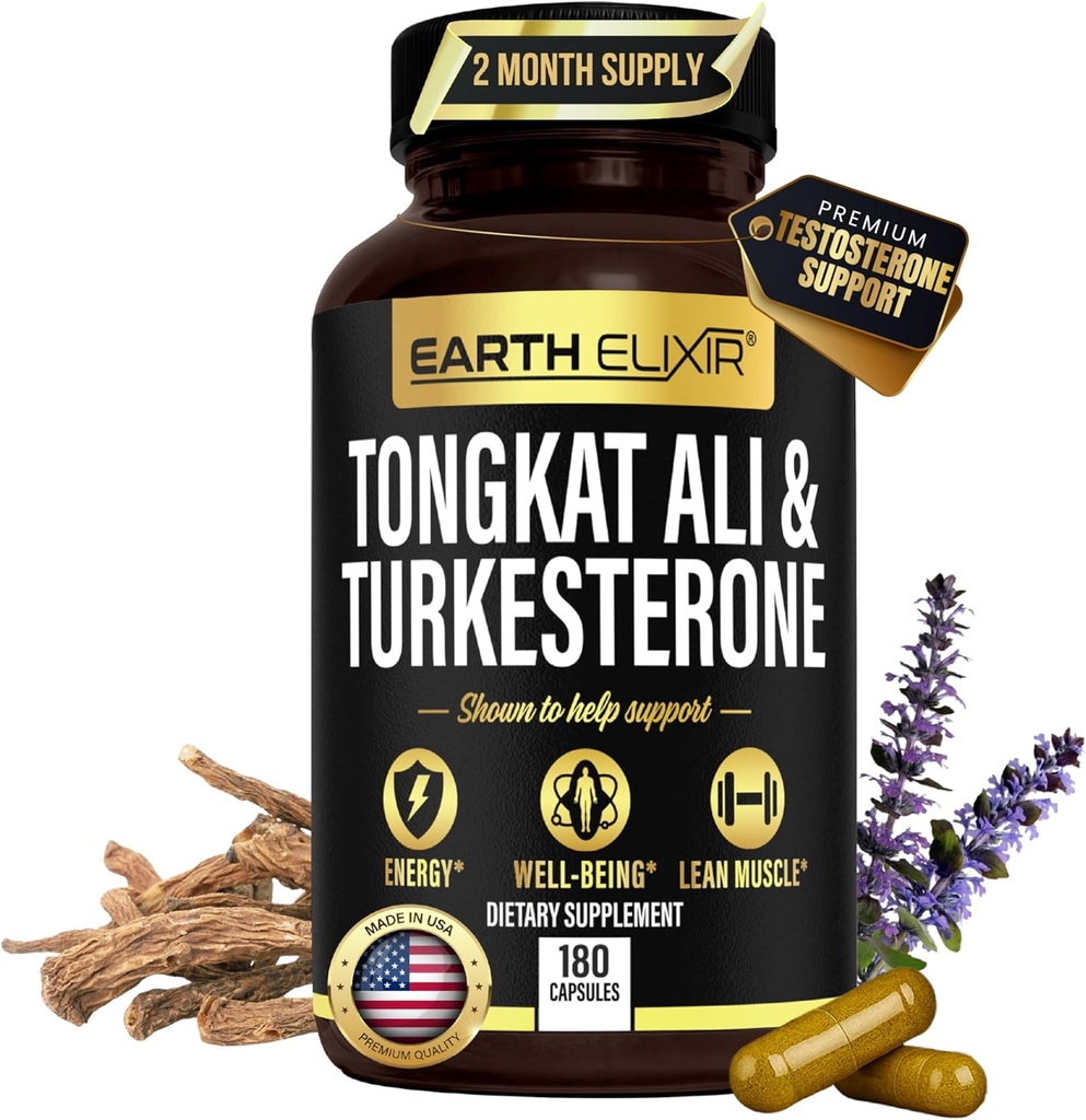 Turkesterone Tongkat Ali for Men and Women – 2-in-1 Natural Testosterone Support for Energy & Fitness - High Potency Turkesterone Supplement for Men with Tongkat Ali –– Pure Non-GMO Formula