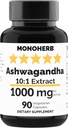 MONOHERB Ashwagandha Extract 1000 mg - 90 capsule vegetariene