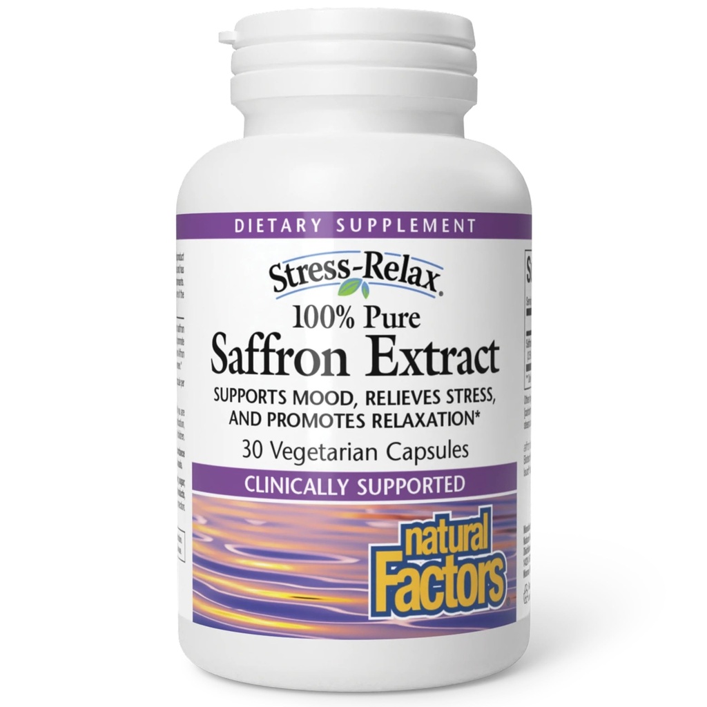 Factori naturali Stres-Relax Affron Saffron Extract 28 mg, 30 Capsule vegetariene