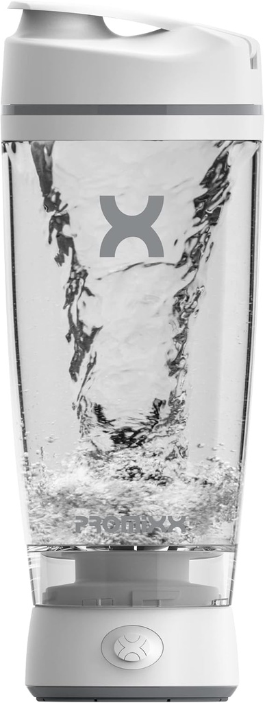 Promixx Original Shaker Bottle - Baterie alimentată pentru Shakes proteine netede - BPA gratuit, 20oz Cup (Alb)