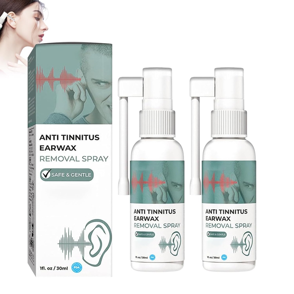 Spray de restaurare a auzului, spray de îndepărtare a urechii anti Tinitus, spray de curăţare a urechii, spray pentru urechi cu tinitus (2PCS)