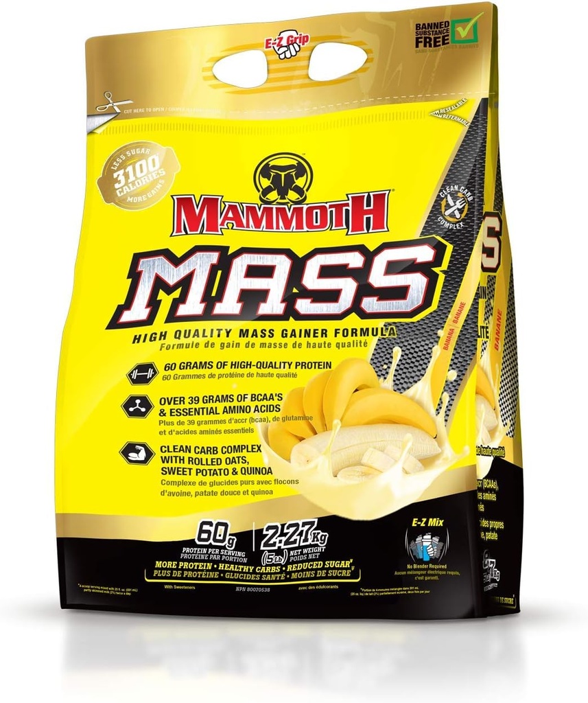 Nutriție interactivă Supliment de masă Mamoth, 5 lbs, Banana, 2.2kg Banana