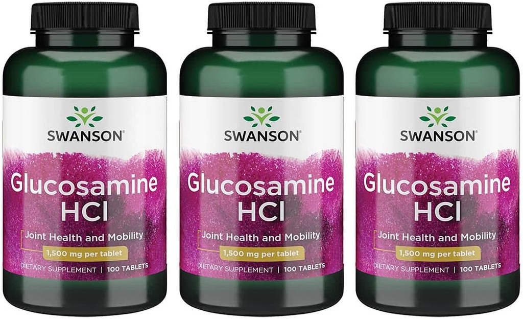 Swanson Glucosamină Hcl 1500 Milligrams 100 Tabs (3 ambalaj)