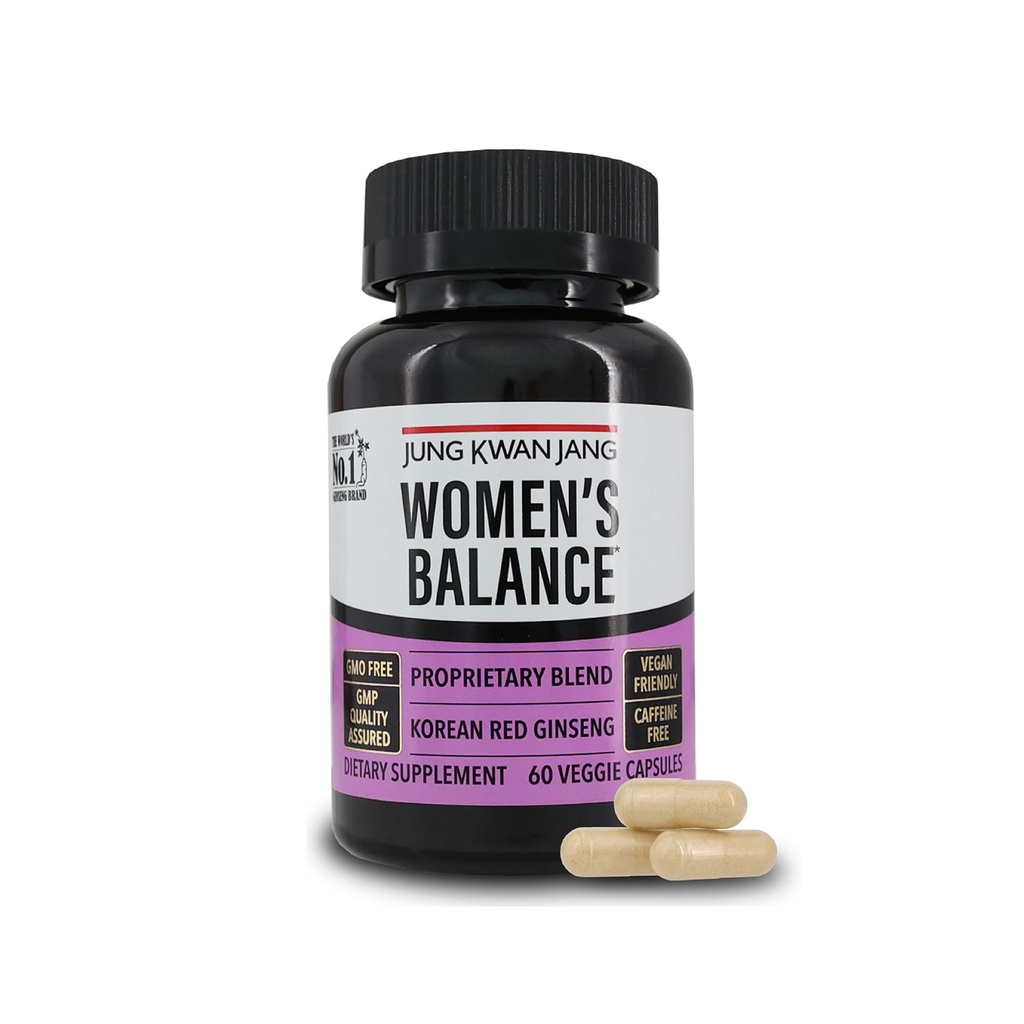 JungKwanJang Echilibru de femei cu coreeană Red Ginseng pentru nivel de energie, Digestive System, și Cognitive Health Supplement, 60 capsule