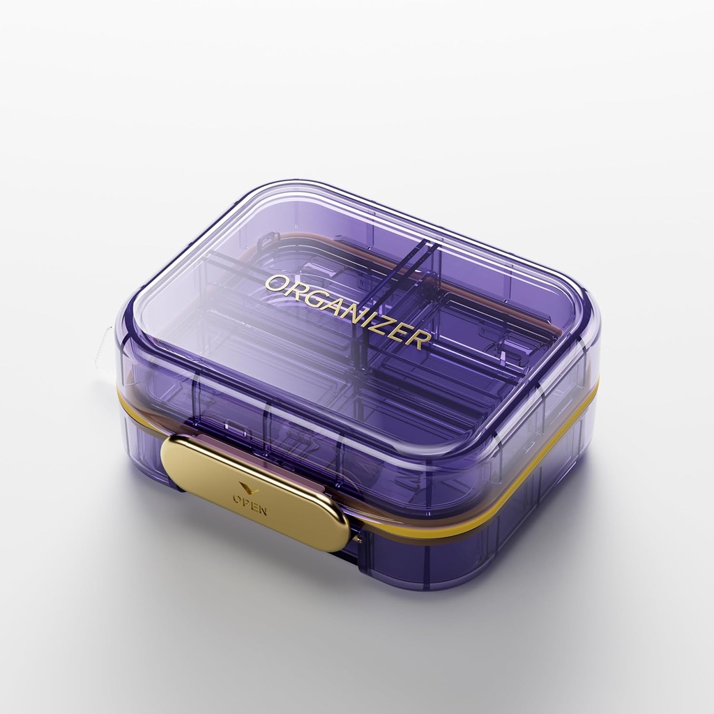 Bexeen Medicine Organizator Pastile Travel Drăguţ Pilulă Cutie de pastile mici pentru Purse Mini Pilula Caz Portabil Deţinătorul de vitamine Organizator Compact Dimensiune călătorie Medicamente Daily Pocket Farmacie pentru Supliment