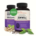Conștientă în viață KSM-66 Ashwagandha Supliment w/L Theanine & AlphaWave - ZenWell în fiecare zi Stres Relief, Cognitive, Brain Health - Ashwagandha pentru bărbați și femei - 60 capsule