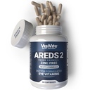 Zinc fără AREDS 2 vitamine ochi - zinc fără vitamine ochi - Zeaxantină Plus Lutein ochi vitamine - Soy-Free VCaps - Nu zinc și cupru