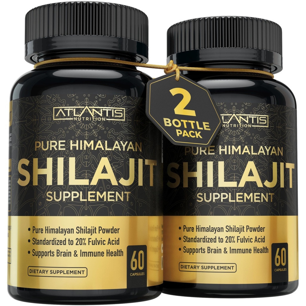 Atlantis Nutrition Himalayan Shilajit Capsulele Formulate cu 20% Acid fulvin 