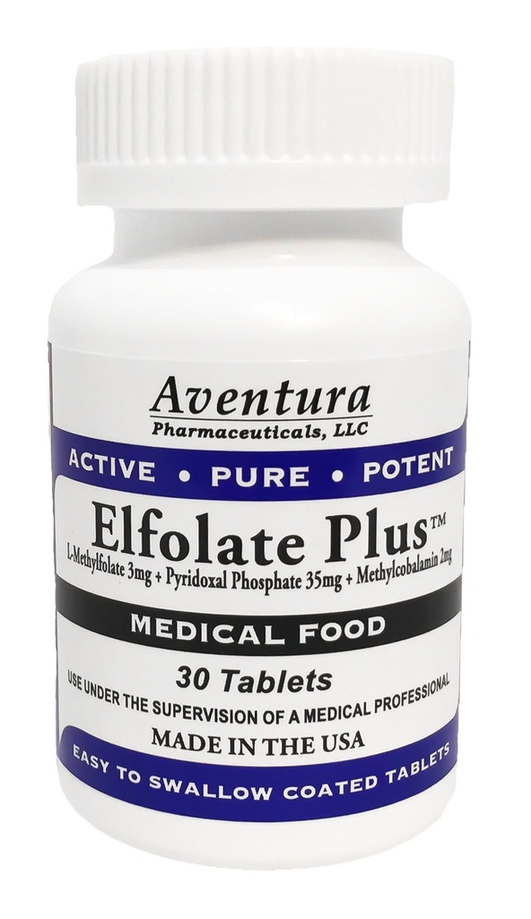 Plus® 3 mg L-metilfolat de metil Folate Metilfolat Medical Food Suplimentul profesional Forta activa pure 30 comprimate