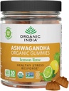 INDIA ORGANIC Ashwagandha Gumies for Men & Women - Stres Supplement, KSM-66 Ashwagandha Root, Extra Force, Calm Chews, Vegan, Non-GMO - Lemon Lime, 60 Gummies
