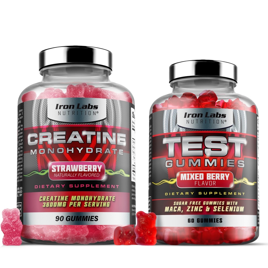 Gummy Bundle - Creatine Monohidrat Gume și Gume testo pentru bărbați - Advanced Bundle