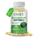 Magneziu Glicinate 500 mg Softgels Supliment, mici uşor de înghiţit Gelcaps Magneziu Absorbţie mare pentru picioare de noapte şi suport somn, Muscle & Bone, Calm, Non OMG, 120 Gelcaps, 60 zile de aprovizionare