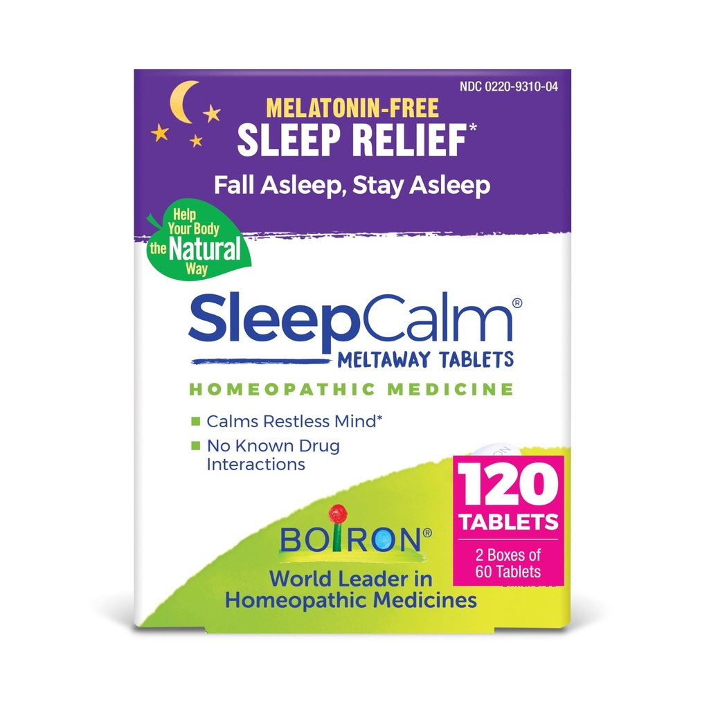 Boiron SleepCalm Ajutor pentru somn adânc, relaxant, somn odihnitor pe timp de noapte - Melatonin-Free și non-Habit-Forming - 60 Conte (Pachet de 2)