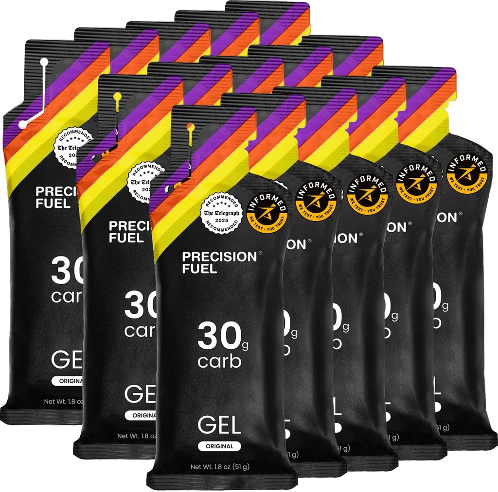Combustibil de precizie 30 Geluri de energie - Geluri ușoare, neutre Arome de rulare pentru sportivi rezistenta, 30g Carbohidrat, Easy-to-Digest, Perfect pentru funcționare & Sporturi de lungă durată (Pachet de 15)