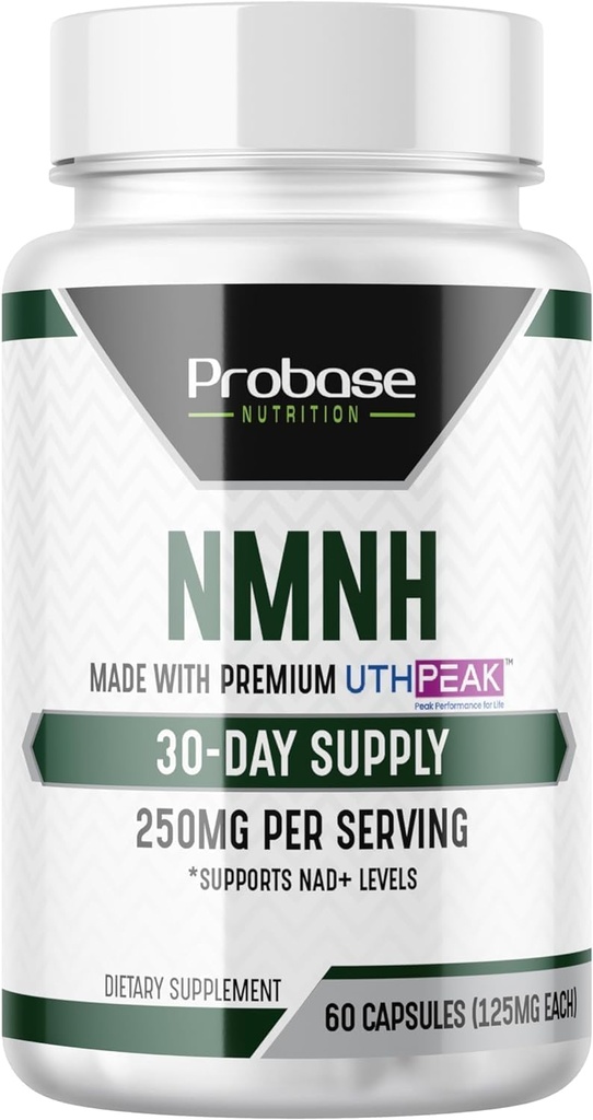 Uthpeak NMNH Suplimentul NAD 250mg - Doza recomandată pentru îmbătrânire sănătoasă, un supliment de concentrare de memorie pentru suport funcţie cognitivă (60 capsule) - Alternative la NR, NAD, Querbetin şi Fisetin