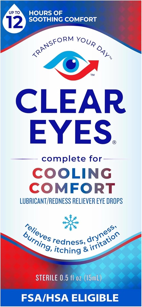 Clear Eyes Cooling Comfort Eye Drops, 0.5 Fl Oz