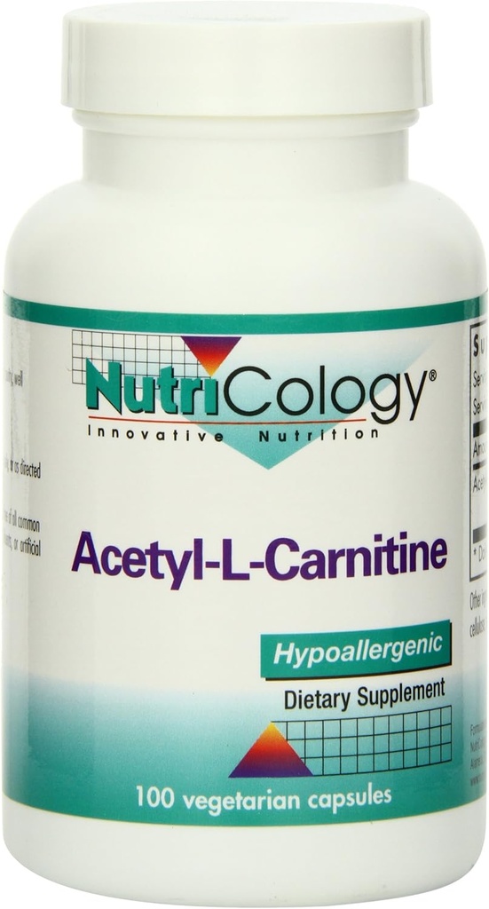 Nutricologie Acetil-L-Carnitina 500mg Supliment - Metabolizare și suport energetic, ALC, Free Form Amino Acid, Capsule vegetariene - 100 Conte