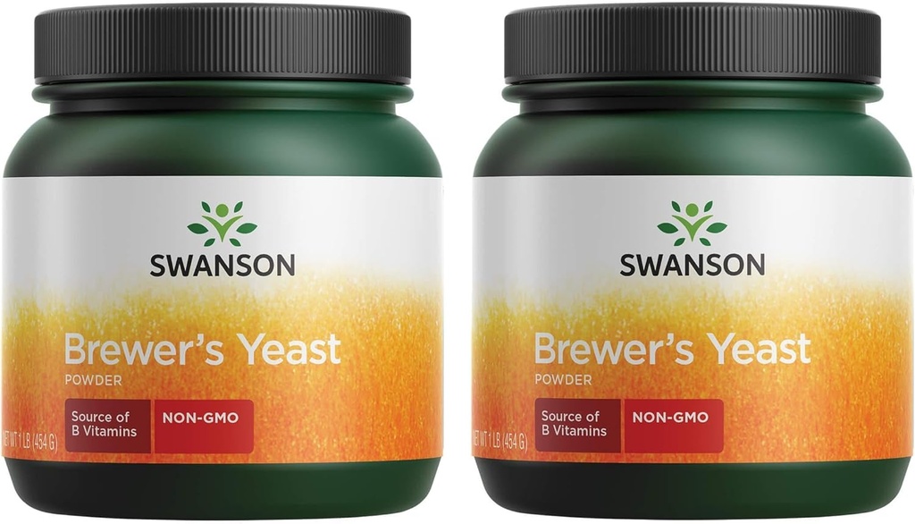 Swanson 100% Pure Brewer Powder Pudră de Pudră fără OMG 1 lb (454 g) Pwdr (2 ambalaj)