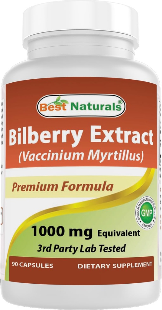 Cel mai bun Naturals Extract de afine capsule 1000 mg (non-GMO) susține viziune sănătoasă, 90 Conte