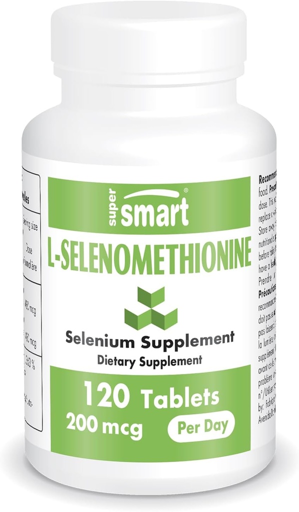 SuperSmart - L-Selenometionină 200mcg pe zi (Seleniu Supliment) - Absorbţie mare - Trace esenţial Minerale 