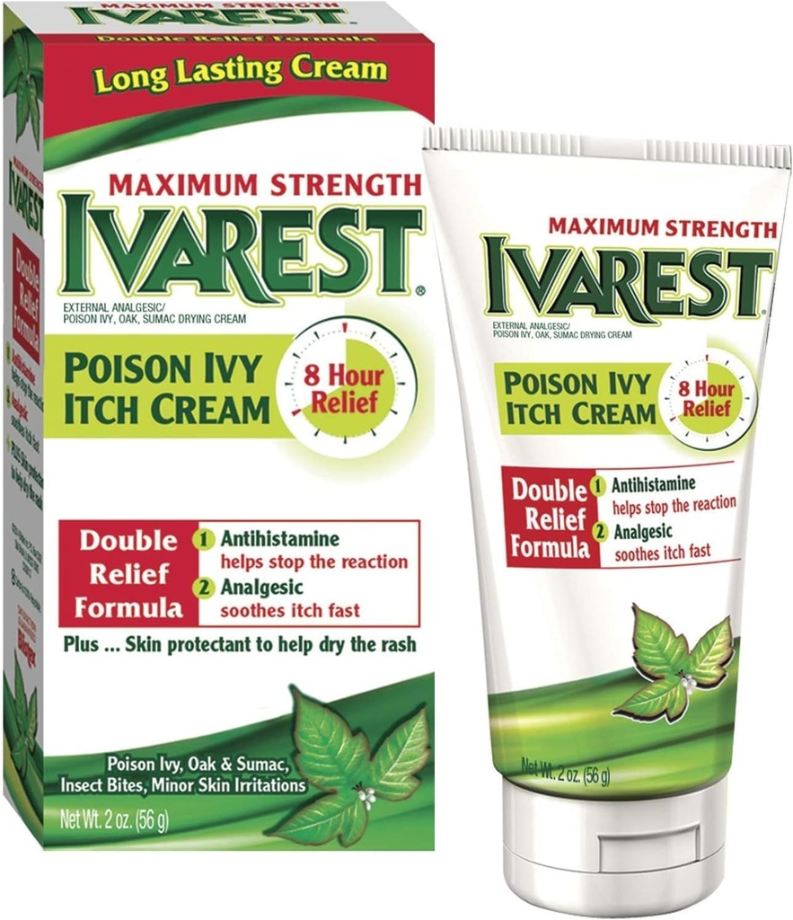 Ivarest 8 oră Putere maximă Anti - Itch Cream - 2 Oz / Pack, 2 ambalaj
