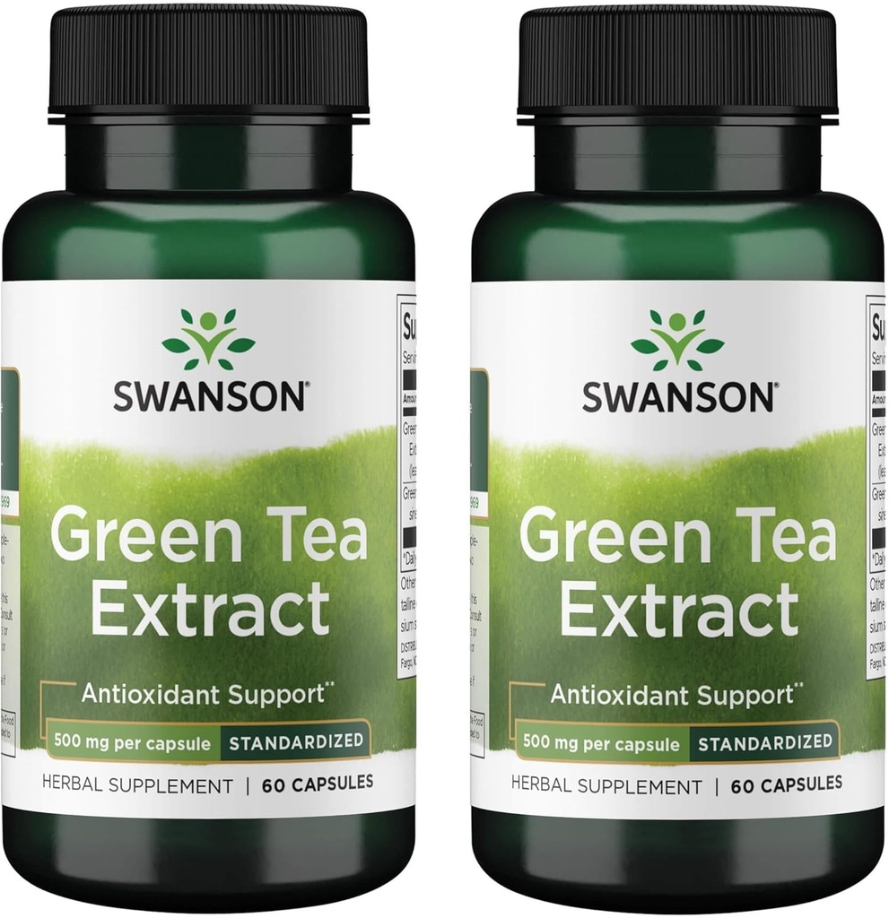 Swanson extract de ceai verde 500 Milligrame 60 capsule (2 ambalaj)