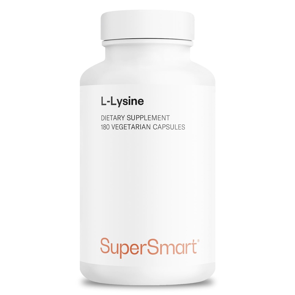 Supersmart - L-Lysine 6000mg pe zi (High Putere) - Essential Aminoacid Lysine Suplimentul Ne-GMO & Gluten Free - 180 Capsule vegetariene