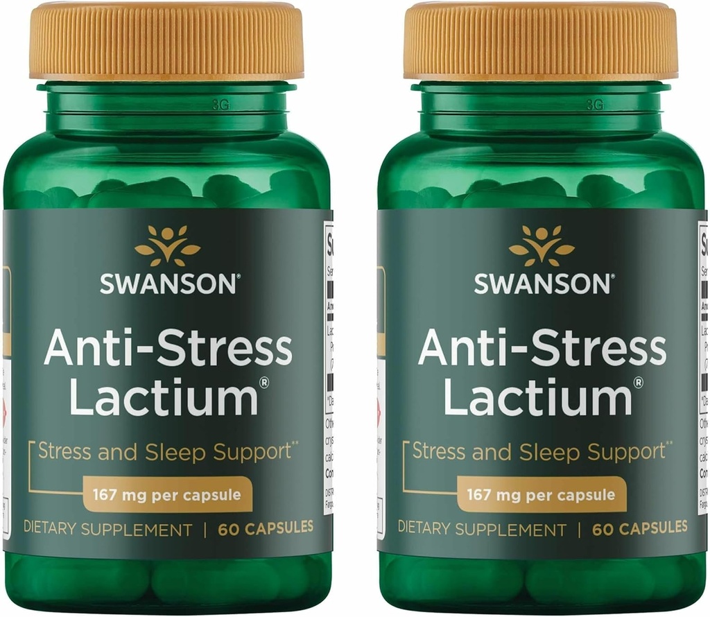 Swanson Femeii Formula anti-stres (Lactium) - Ajuta la contracararea stresului, promovează relaxarea și suport de somn - (60 capsule, 167mg) 1 ambalaj (2 ambalaj)