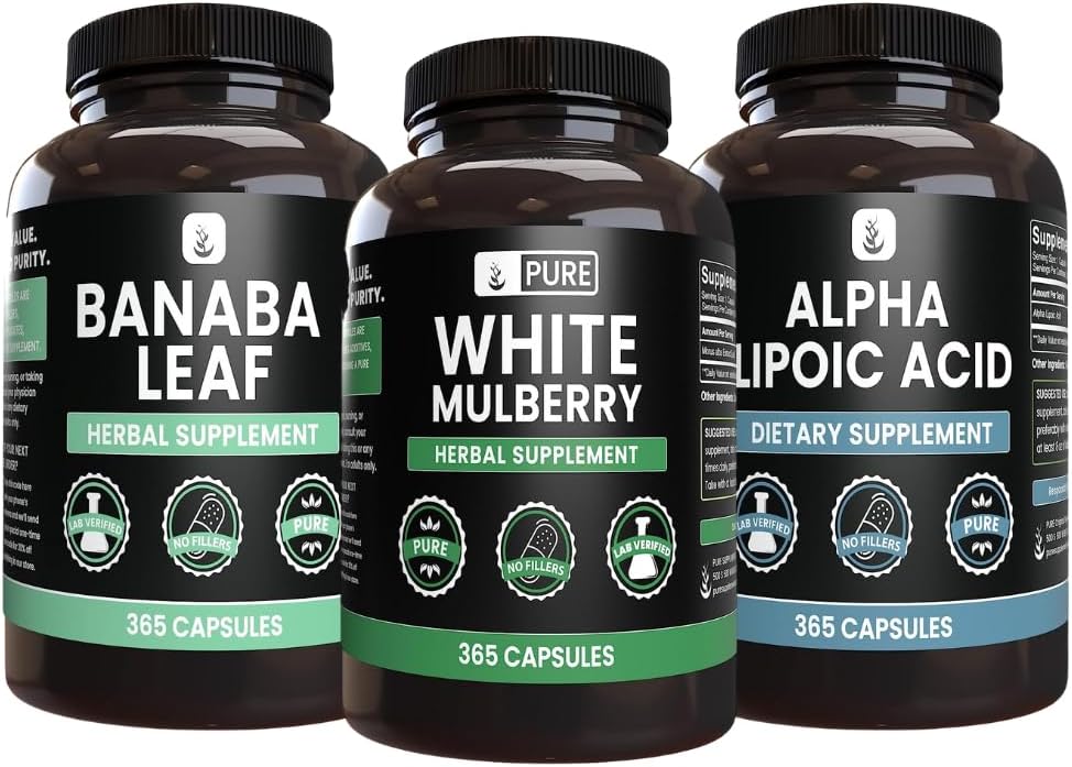 INGREDIENTE ORIGINALE Pure White Mulberry, Acid lipoic alfa, capsule de Banaba (365 capsule), Pure & nediluat, Lab verificate