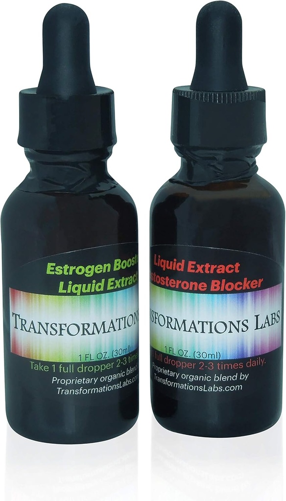 MTF E-Booster & T-Blocker Liquid Extracts Transitioning Transgender Kit ~ Twin Pack