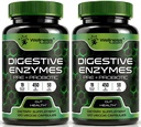 Enzime digestive cu probiotice și prebiotice, 450mg, 5 miliarde CFU - capsule pure Super Digestion - Enzime digestive pentru femei și bărbați de sprijin Digestion & Gut Health - 120 Conte (Pachet de 2)